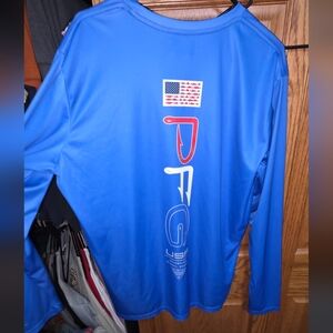 COLUMBIA PFG MENS Blue Long-Sleeve Swim Shirt